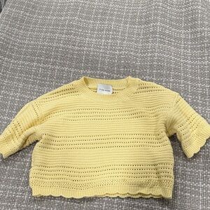 Zara Light Yellow Crochet Sweater